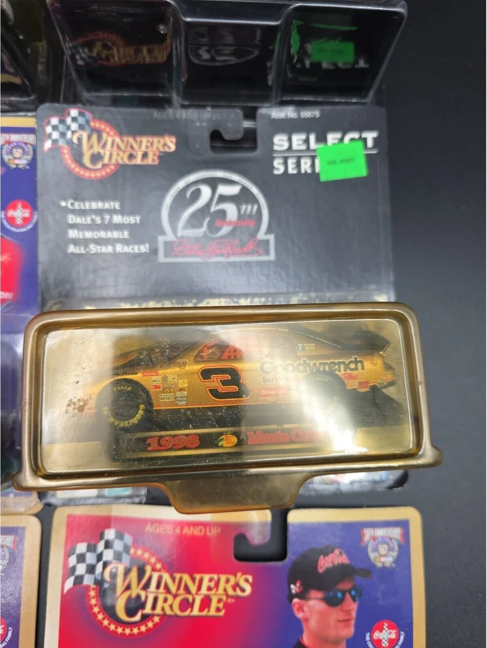 NOS VTG Dale Earnhardt Sr. & Jr 1/32 Scale Diecast Cars Nascar Coke Goodwrench